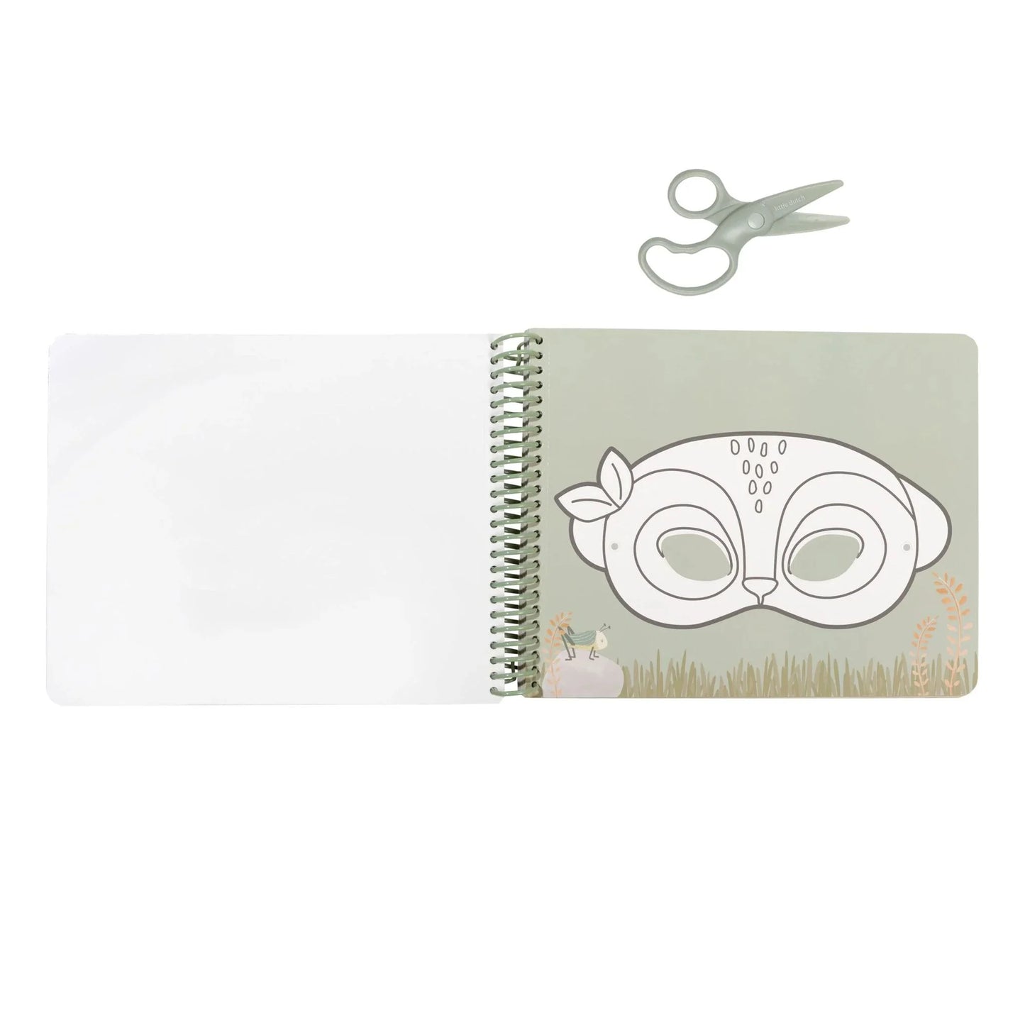 Rokdarbu grāmata ar šķērēm Book with Scissor Safari Friends masks, Little Dutch, Artikuls: BT126910