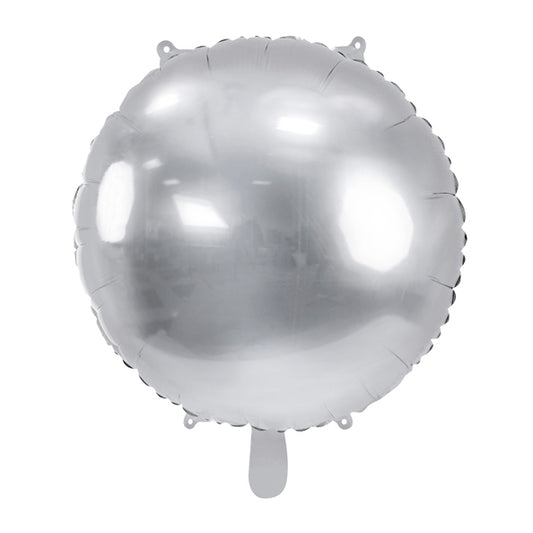 Apaļš folija balons, sudraba, 59cm, Round Foil Balloon, silver, FB177-018