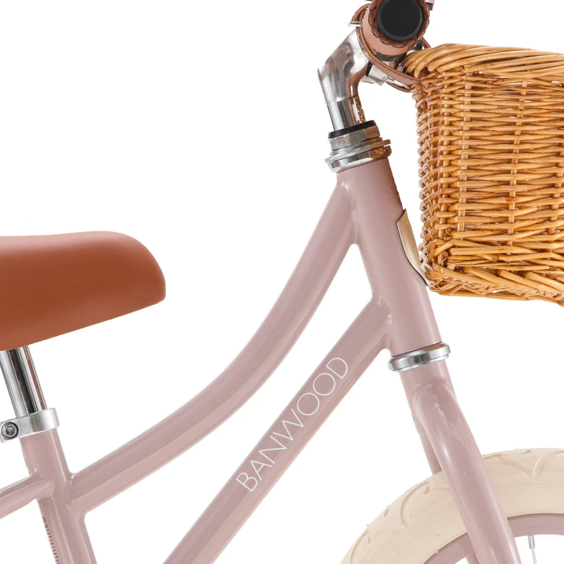 Gaiši rozā bērnu skrejritenis ar grozu, Balance Bike First Go, Dustypink, Banwood