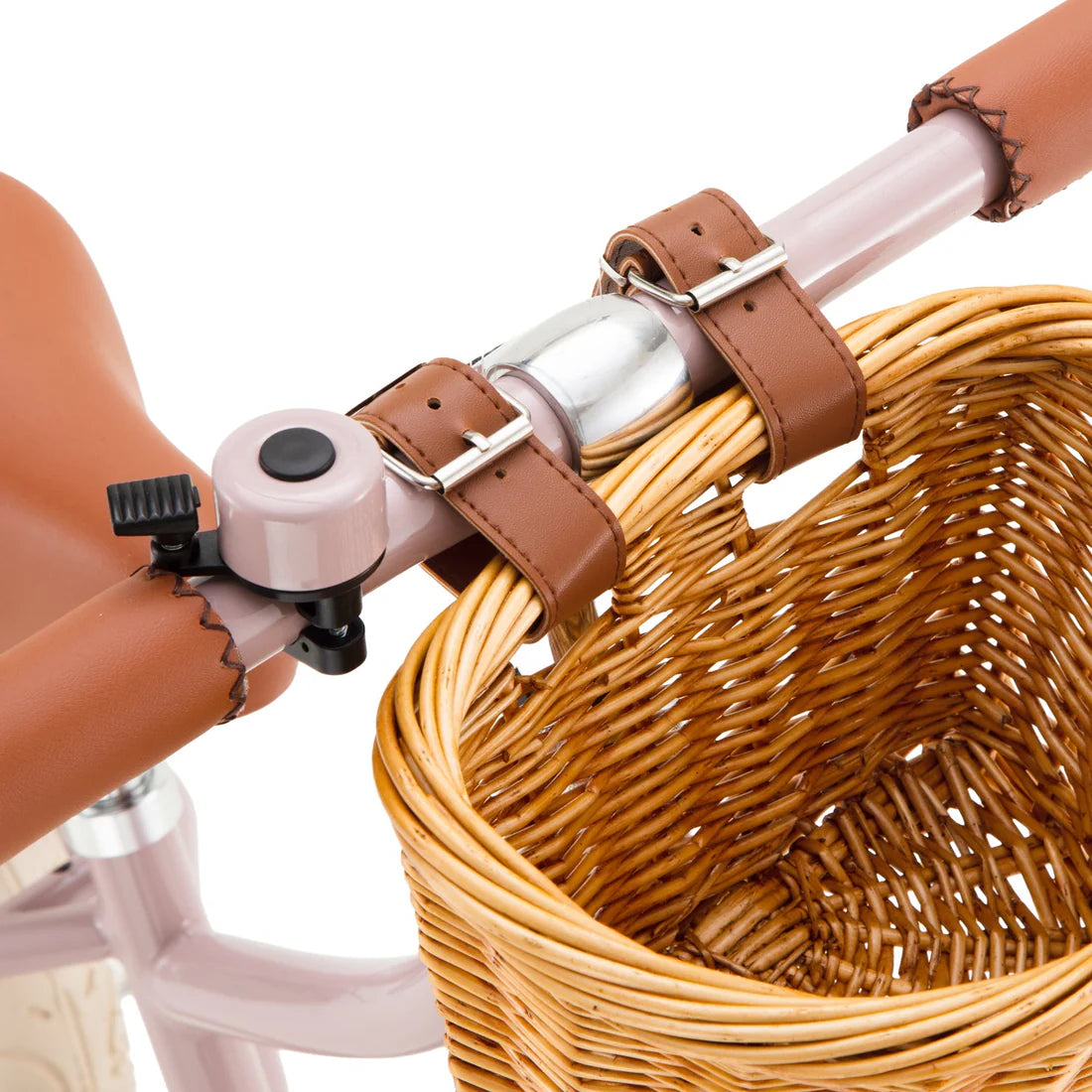 Gaiši rozā bērnu skrejritenis ar grozu, Balance Bike First Go, Dustypink, Banwood