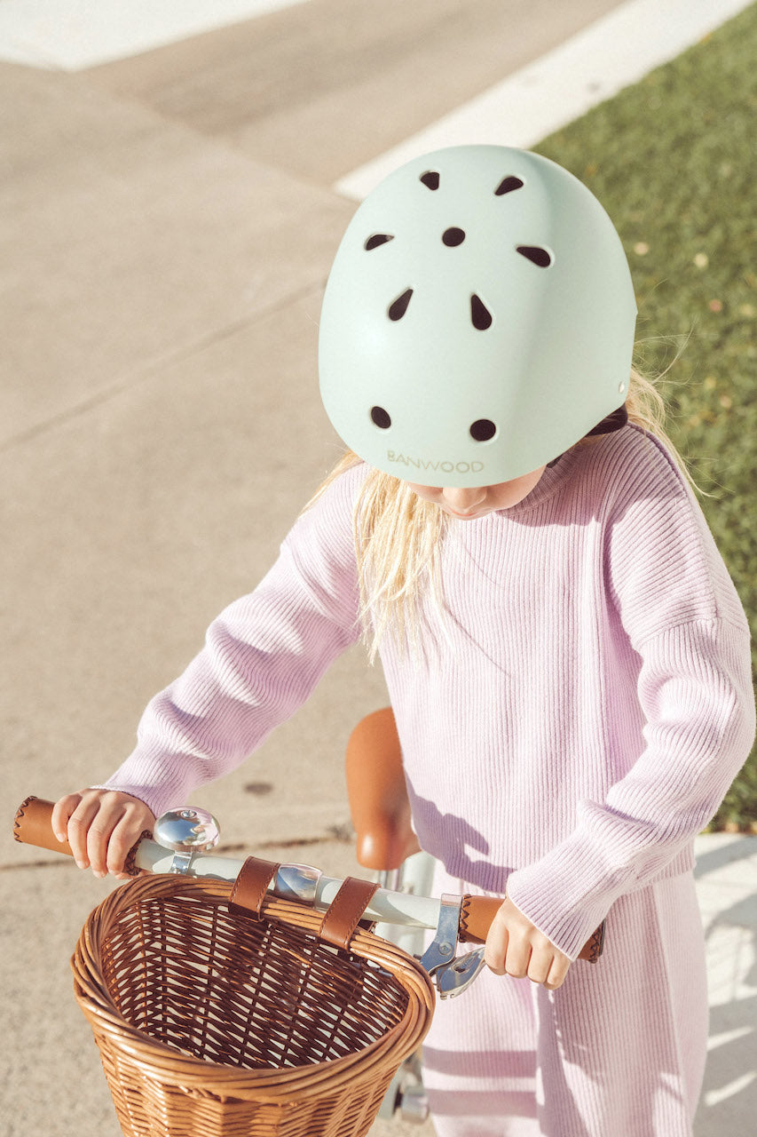 Bērnu drošības ķivere, Classic Helmet, Matte Pale Mint, Banwood, BW-HELMET-MINT