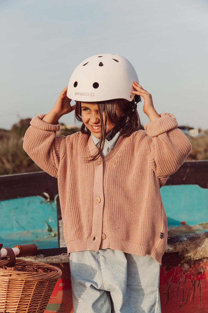 Bērnu drošības ķivere, Classic Helmet, Matte Pale Pink, Banwood, BW-HELMET-PINK