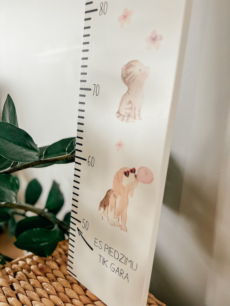 Suņi un kaķi - Personalizēts bērna auguma metramērs - krāsains