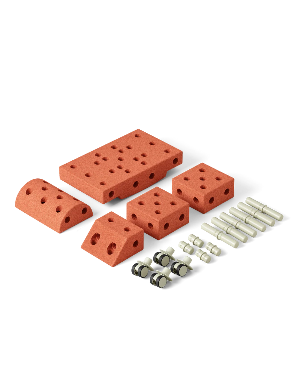 Būvēšanas bloki Explorer Set, Building blocks, Burnt Orange / Dusty Green, MODU, M-SET-EXP-BO-DG