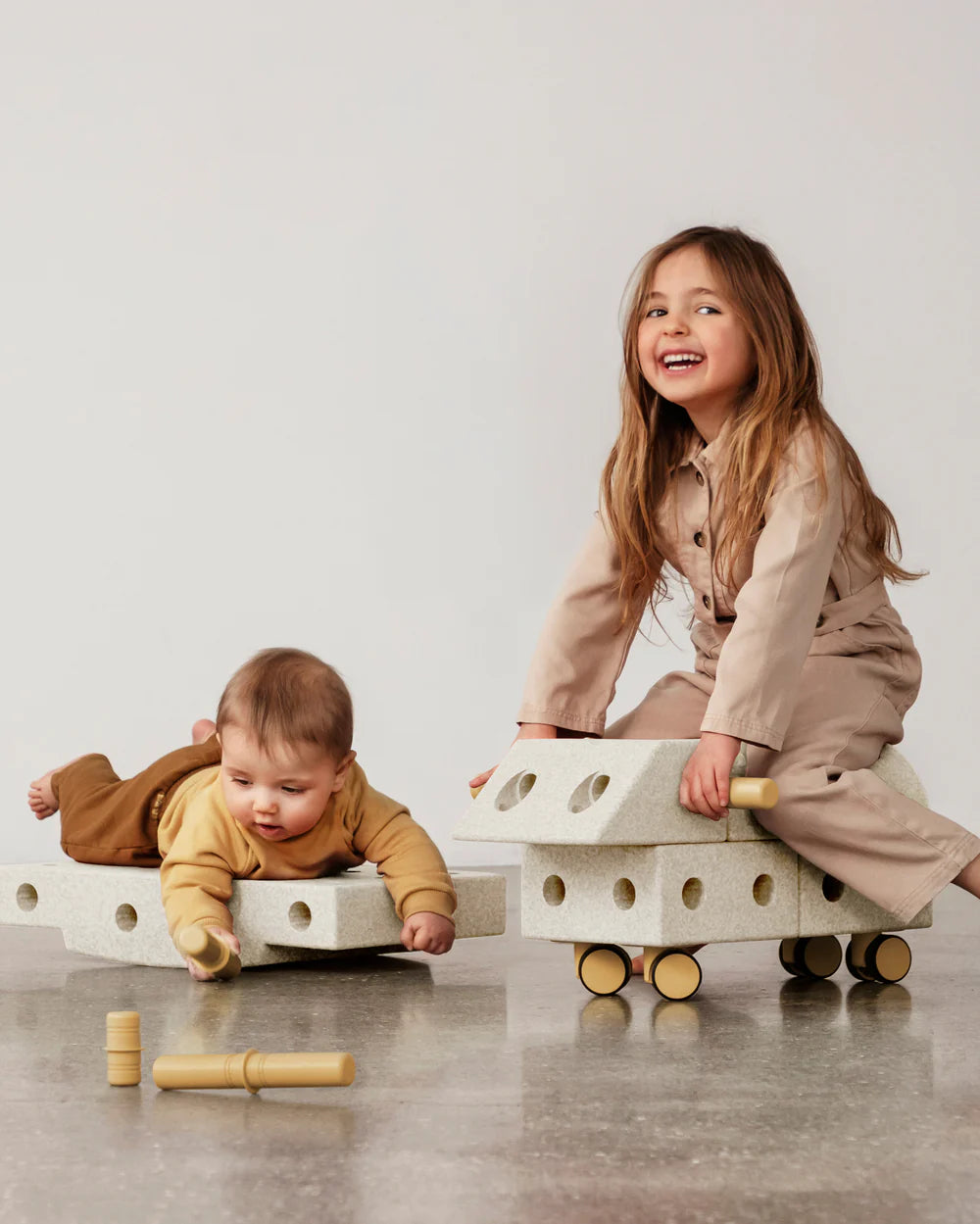 Būvēšanas bloki Explorer Set, Building blocks, Sand Grey / Honey Yellow, MODU, M-SET-EXP-SG-HY