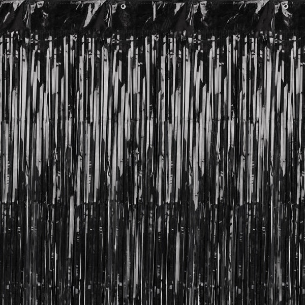 Folija aizkari fotosienai "Lietutiņš", Party Curtain, melns, 90x250cm, CRT-010