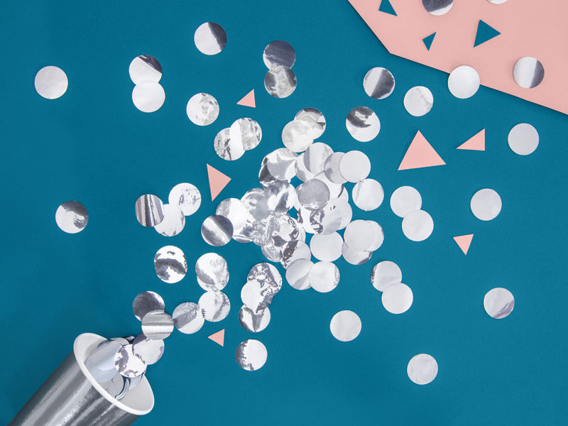 Konfetti apīši no papīra - Party Deco Confetti Circles, sudraba
