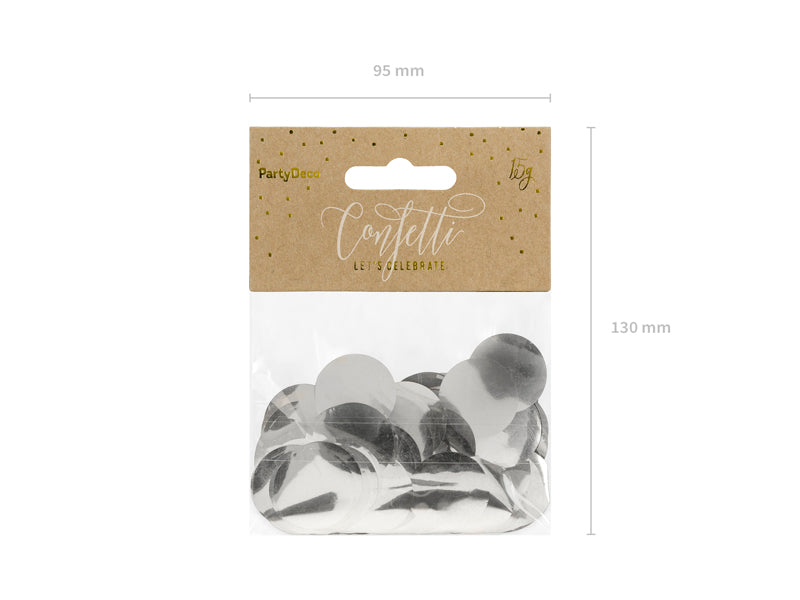 Konfetti apīši no papīra - Party Deco Confetti Circles, sudraba