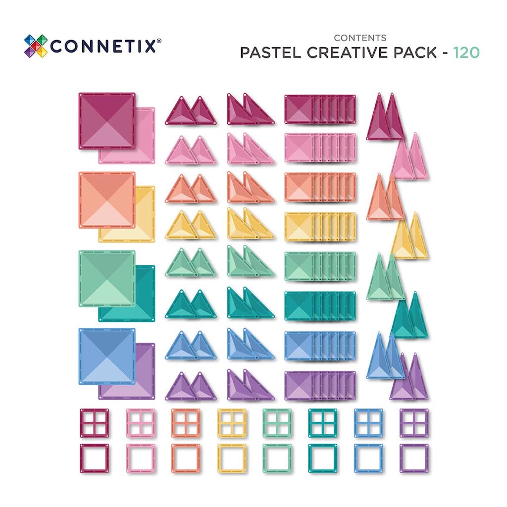 Magnētiskais konstruktors - Pastel Creative Pack, 120 gab, Connetix,
CT-P-00120-CR
