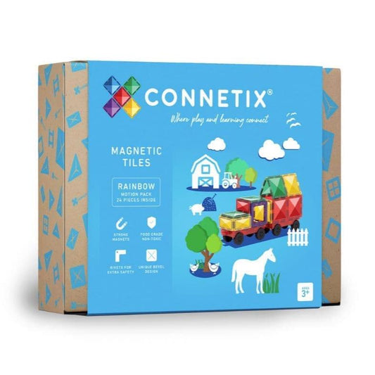 Magnētiskie klucīši, konstruktors - Rainbow Motion Pack, 24 gab, Connetix, CT-R-00024-MO