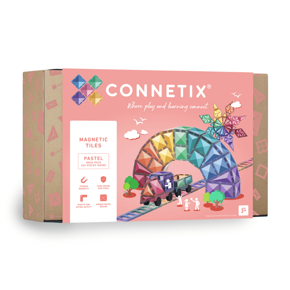 Magnētiskais konstruktors - Pastel Mega Pack, 202 gab, Connetix