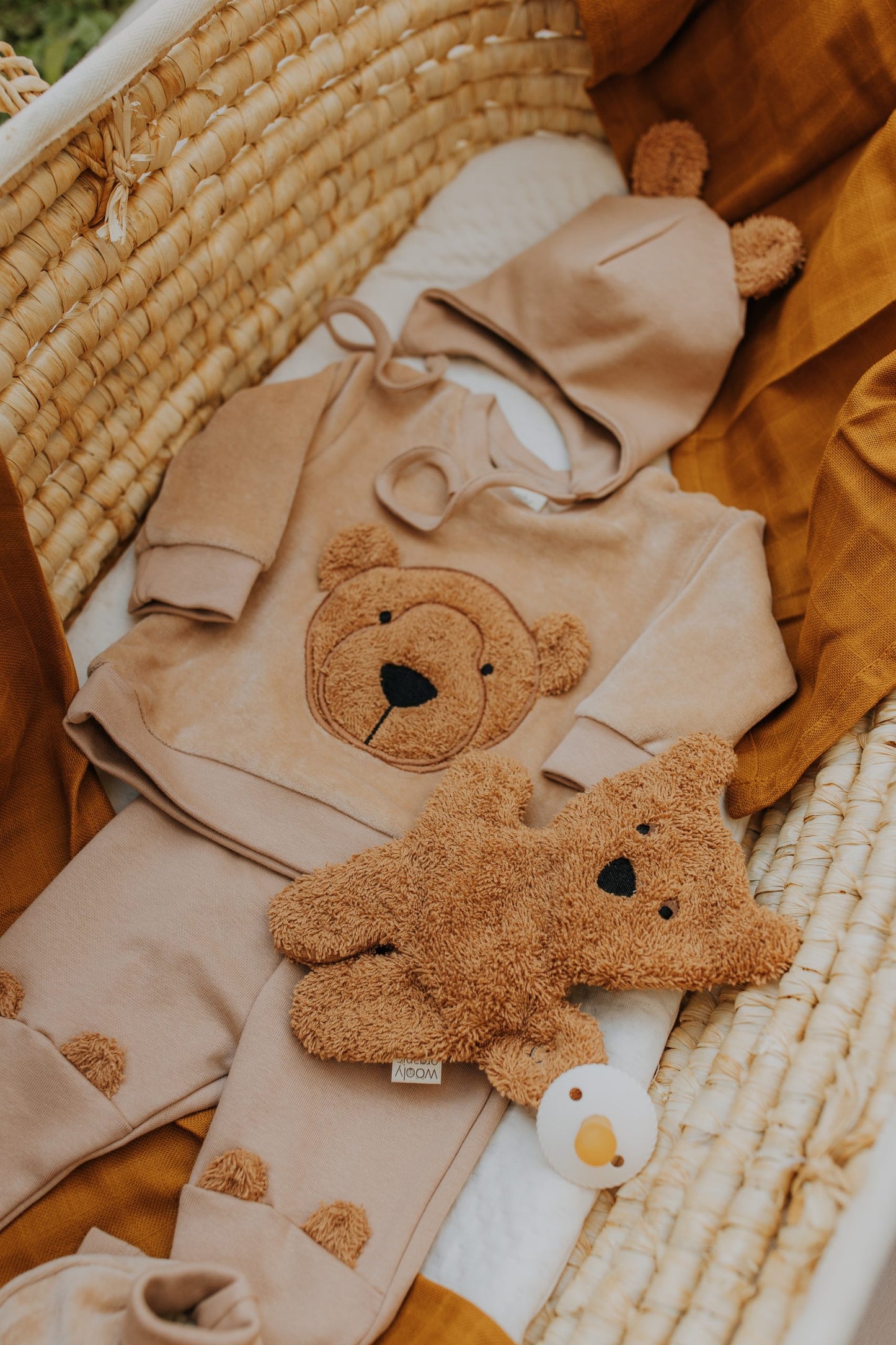 Čaukstošais Lācis, Crinkle Toy Teddy, Wooly Organic, T-910-T-117-1-