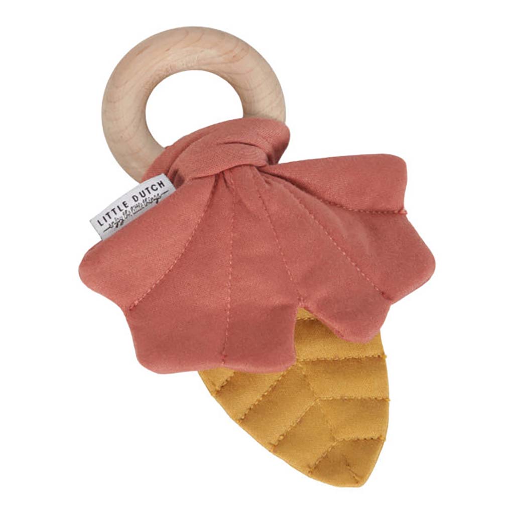 Graužammanta Pure & Nature tumši rozā, Crinkle toy leaves, dark pink, Little Dutch, LD4903
