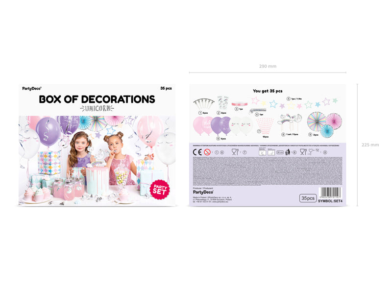 Dzimšanas dienas dekorāciju komplekts - Vienradži - Unicorn, SET4
