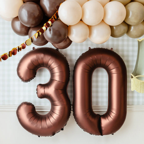 Liels balons cipars 3, brūns, pildāms ar hēliju vai gaisu, 86cm, FB1S-3-494