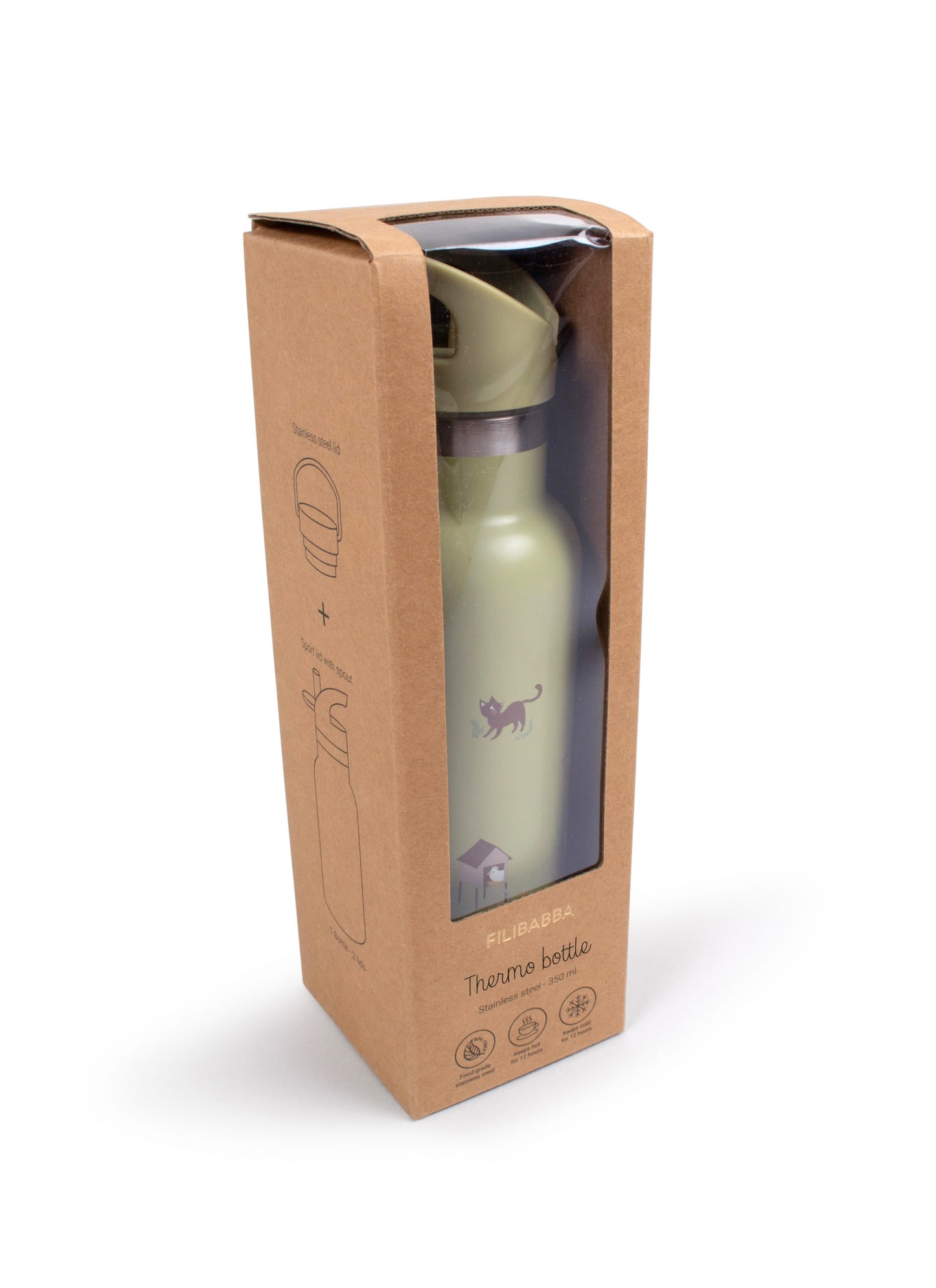 Bērnu ūdens termo pudele Magic Farm, Stainless Steel Thermo Water bottle, Filibabba, FI-02758