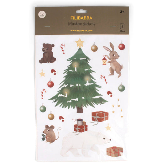 Ziemassvētku logu uzlīmes Wonderful Winter, Window stickers Forest Friends, Filibabba, FI-03796