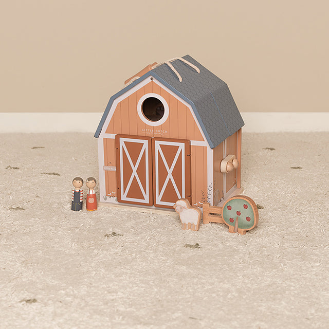 Pārnēsājama leļļu māja Ferma, Portable Doll's House Little Farm, Little Dutch, LD7152