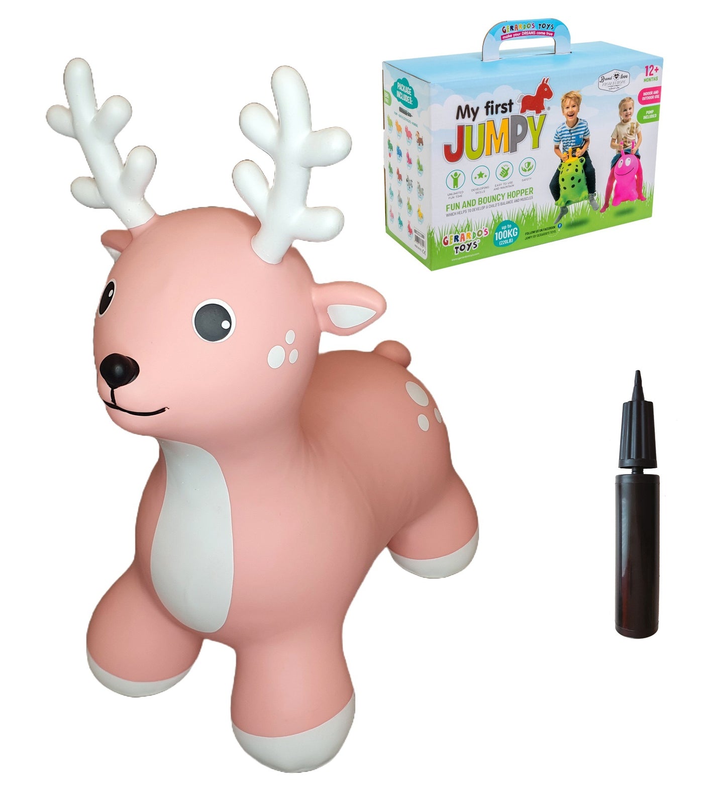 Lēkājošais dzīvnieks Briedis, rozā, Jumping Animal, My First Jumpy