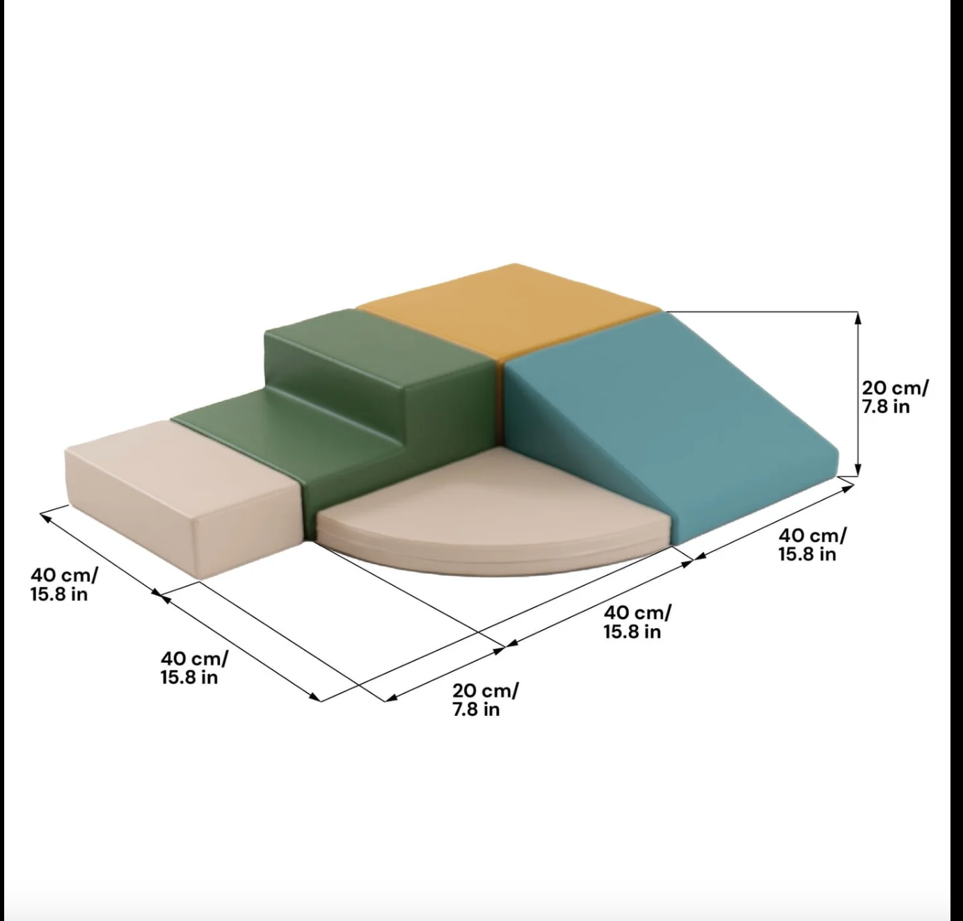 Mīkstie kluči Corner Climber Soft Play, IGLU - pasteļa tirkīzs, Pastel turquoise, SET0608