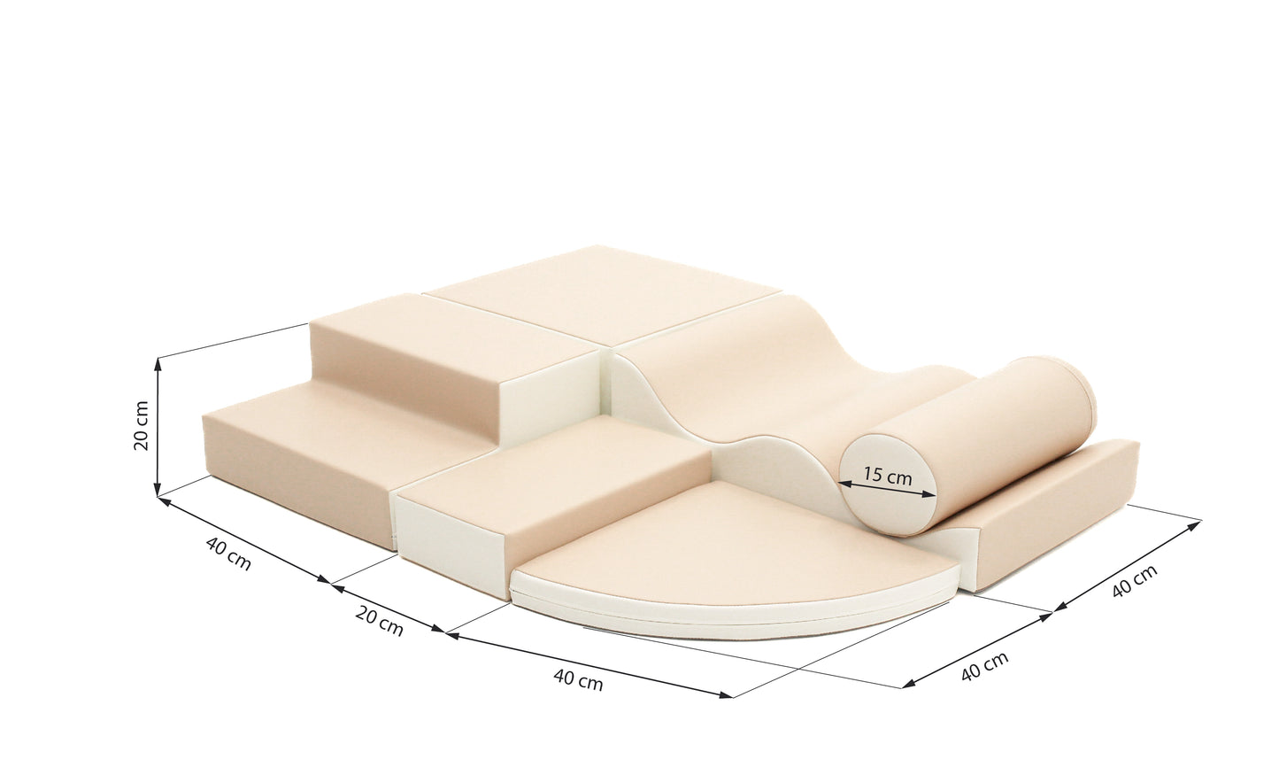 Mīkstie kluči Explorer Soft Play, IGLU - Beige and White, bēšs un balts, SET_28_5