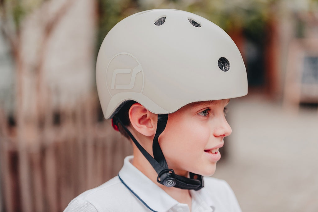 Bērnu ķivere pelēka, Helmet Ash, Scoot and Ride, S-M