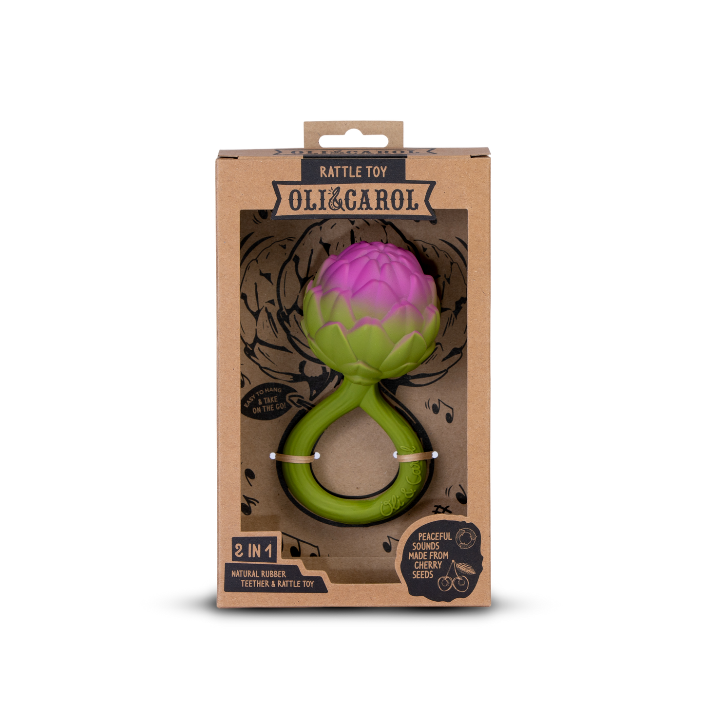 Graužamais grabulis Artišoks, Artichoke Rattle Toy, Oli&Carol