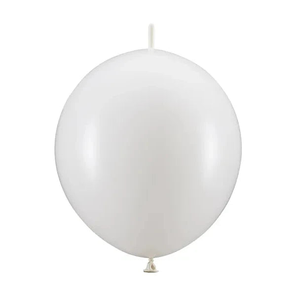 Balons Linking Balloon, Pastel Pure White, 28cm, 20gab, balts