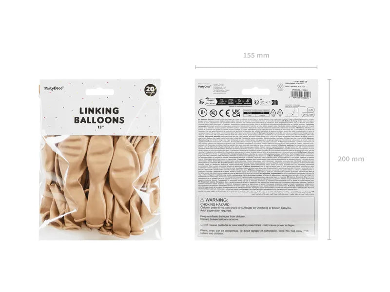 Balons Linking Balloon, nude, 33cm, 20gab, LB13P-076J-20-