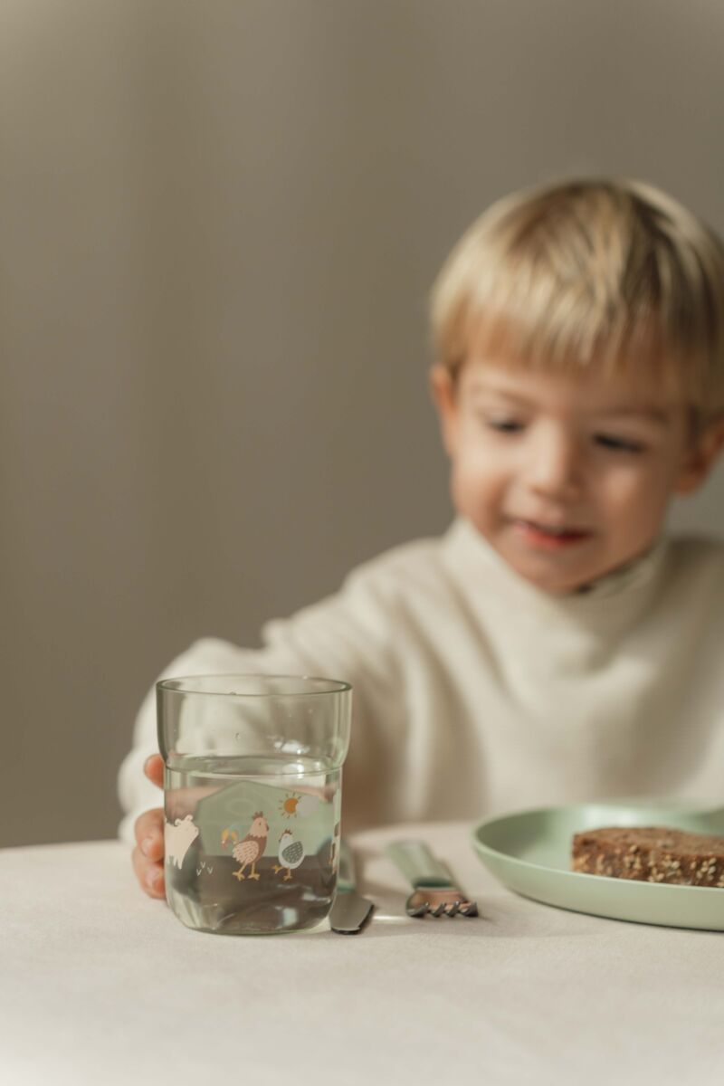 Bērnu krūze, Children's glass Little Farm, zaļa, Little Dutch