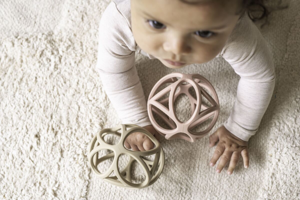 Silikona Bumba, Grappling Ball, pink, rozā, Little Dutch