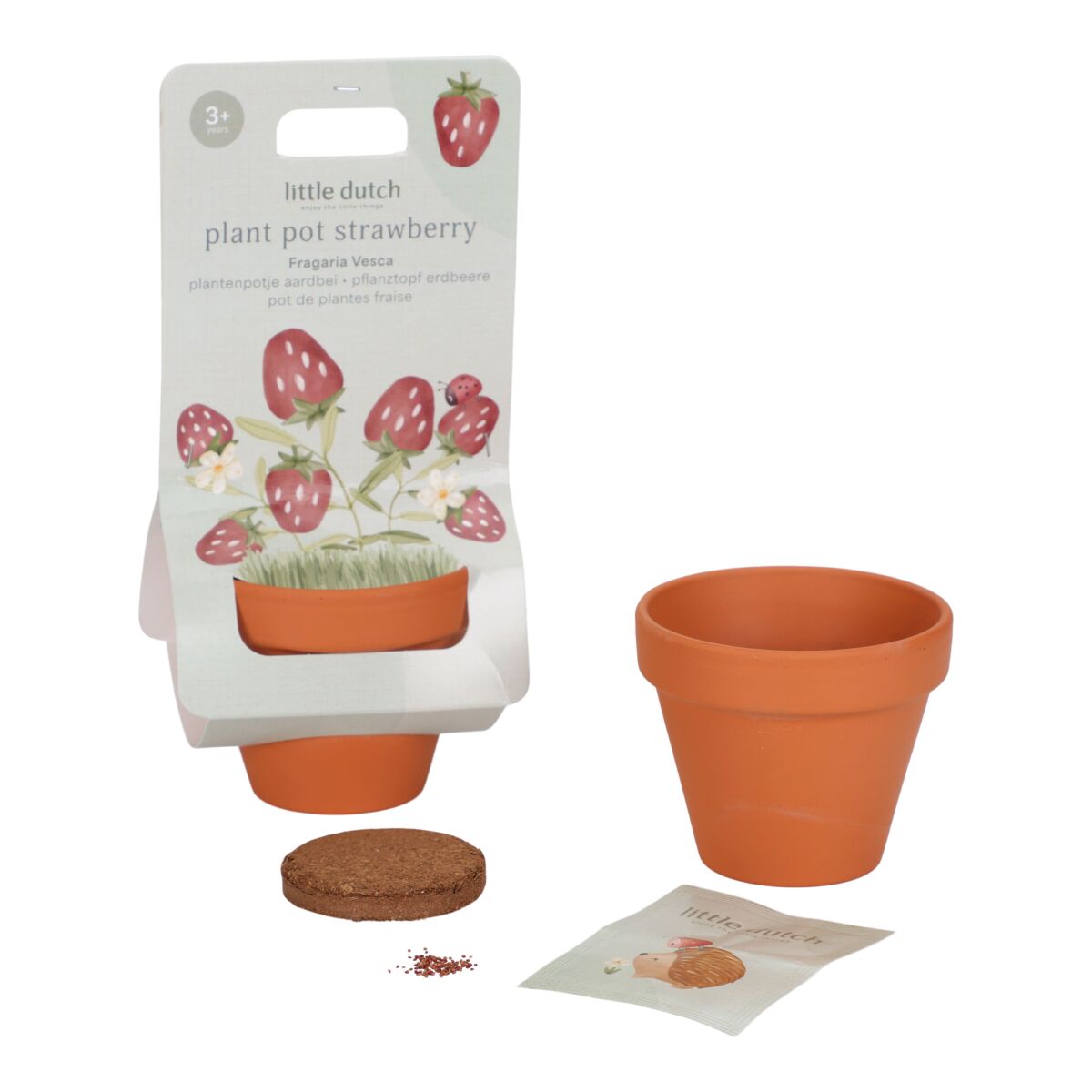 Augu podiņš ar zemeņu sēklām, Plant Pot Strawberry, Little Dutch, LD9131