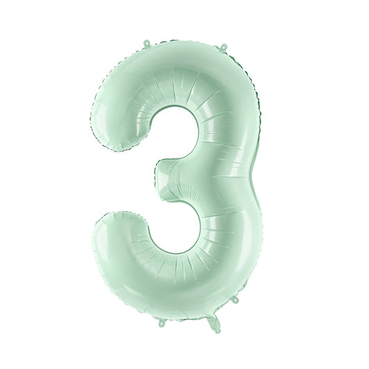 Liels balons cipars 3, zaļš, pildāms ar hēliju vai gaisu, 72cm, FB230G-3-012