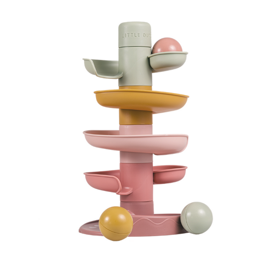 Bumbiņu ripināšanas tornis rozā, Spiral Tower Pink, Little Dutch., LD2007439