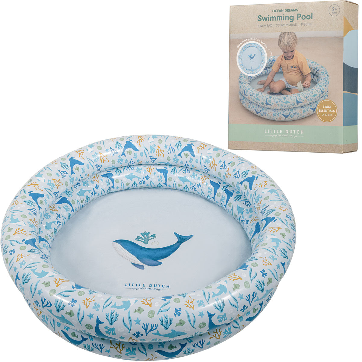 Piepūšamais bērnu baseins Ocean Dreams Blue, Pool 80cm Little Dutch, LD2012388