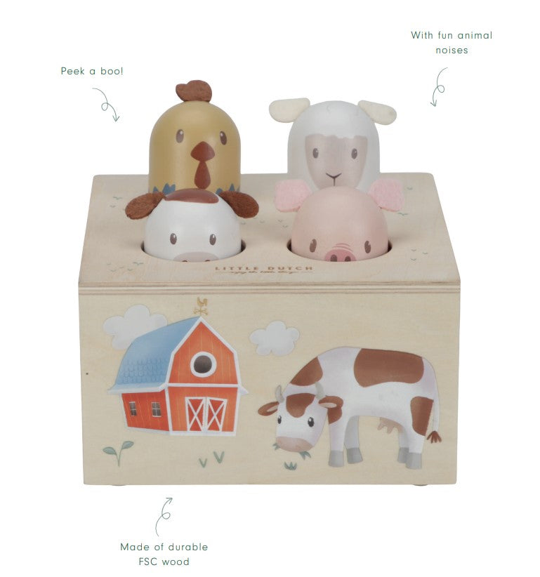 Izlecošie dzīvnieciņi Little Farm, Pop-up Toy, Little Dutch, LD7156