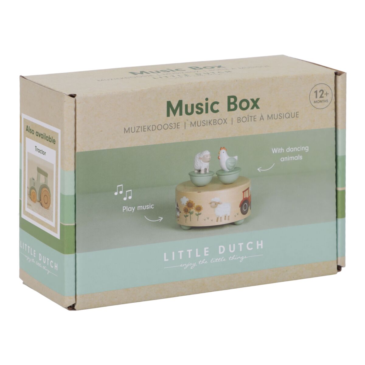 Uzgriežamā mūzikas kastīte Little Farm Music Box, Little Dutch, LD7165