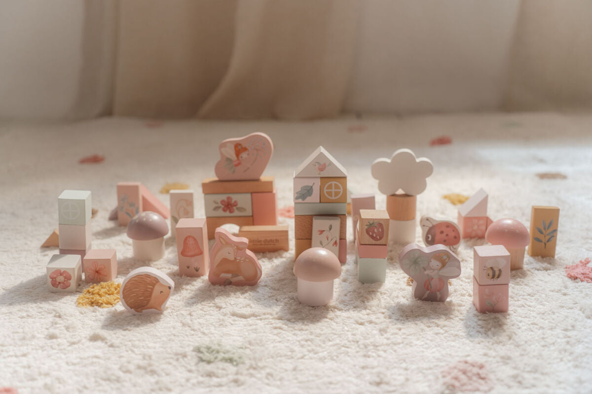 Koka kluči Fairy Garden, rozā, Building Blocks, Little Dutch, LD7345