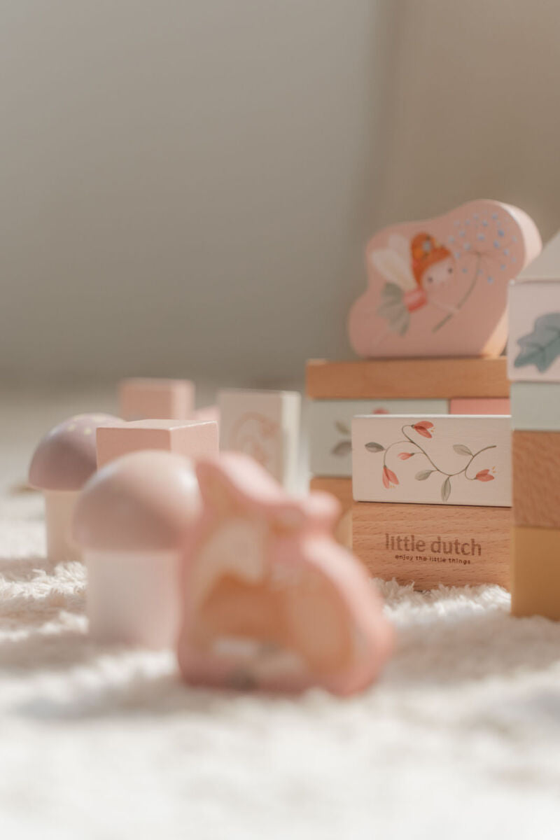 Koka kluči Fairy Garden, rozā, Building Blocks, Little Dutch, LD7345