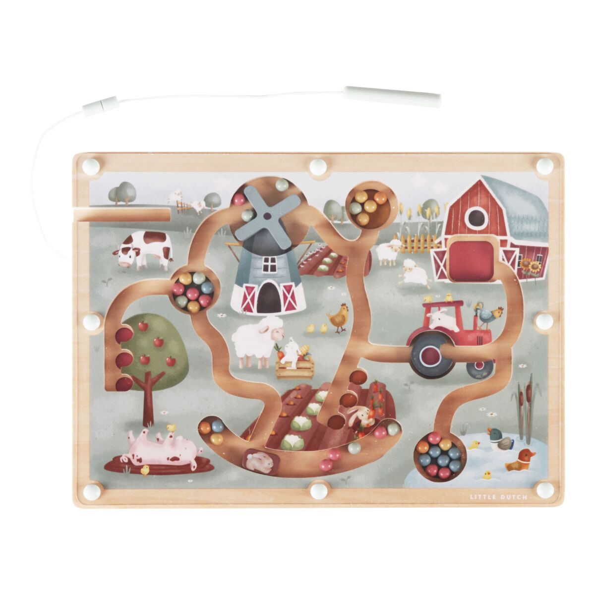 Magnētiskā spēle labirints Little Farm, Magnetic Maze, Little Dutch, LD7164