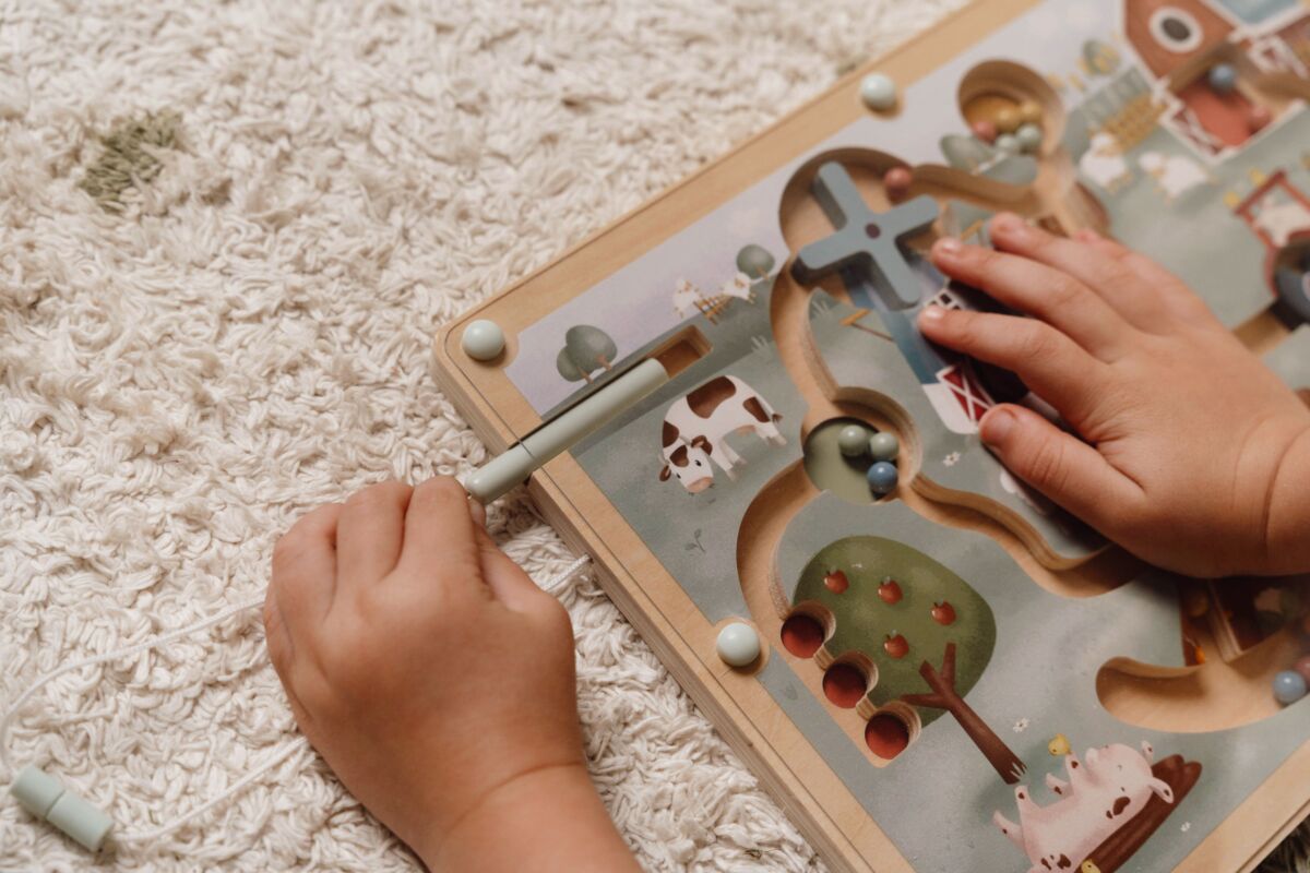 Magnētiskā spēle labirints Little Farm, Magnetic Maze, Little Dutch, LD7164