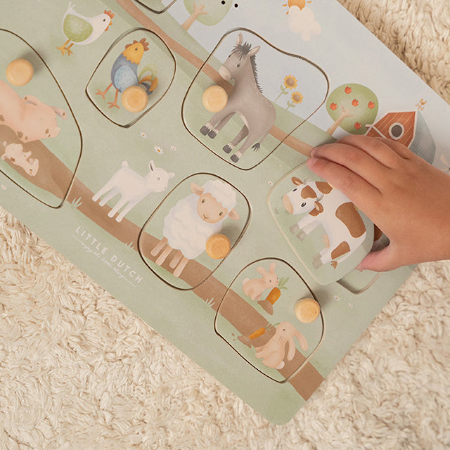 Skanošā koka puzle Little Farm, Sound Puzzle, Little Dutch, LD7140