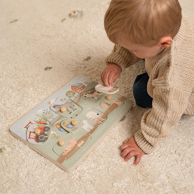 Skanošā koka puzle Little Farm, Sound Puzzle, Little Dutch, LD7140