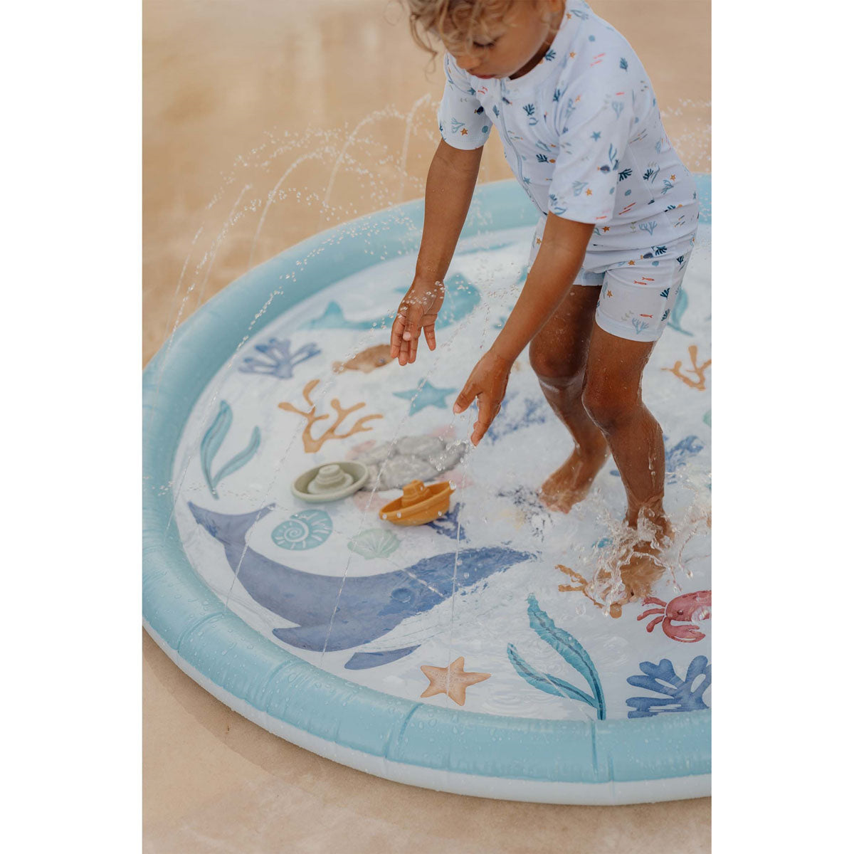 Piepūšamais strūklaku baseins Ocean Dreams Blue, Sprinkler Mat, Little Dutch, LD2012395
