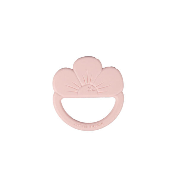 Silikona graužammanta Puķīte, Teething Toy Flower, rozā, Little Dutch