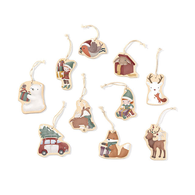 Ziemassvētku rotājumi, Wooden Christmas Ornaments, Little Dutch, LD125001