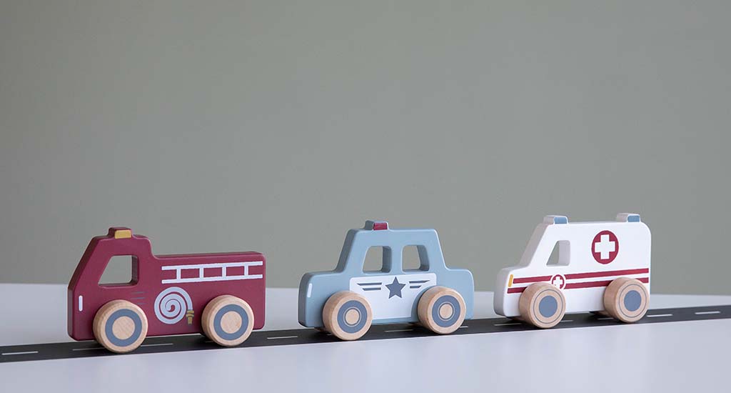 Koka auto komplekts, Emergency Sevices Vehicles, Little Dutch, LD4388