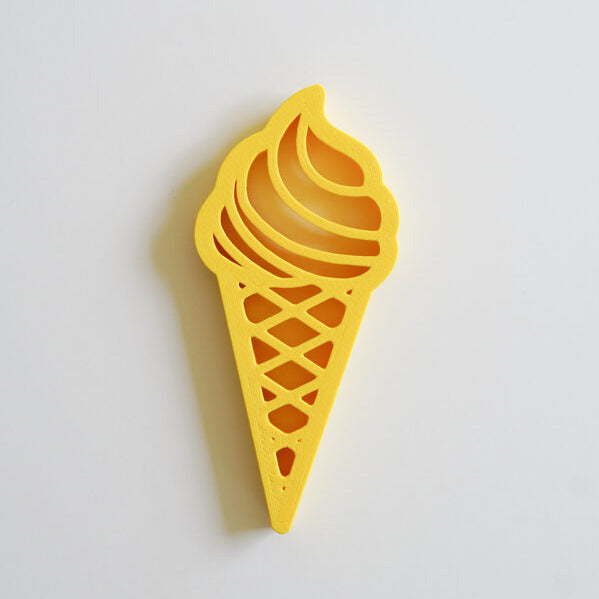 Plastilīna formiņa - saldējums, dzeltens, MĪCI