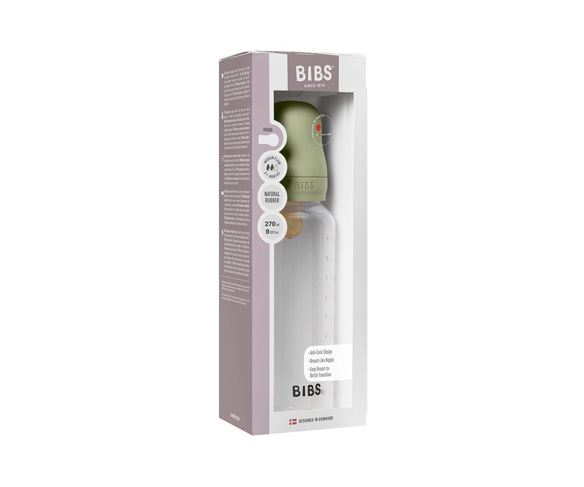 Mazuļu pudelīte, Baby Bottle Plastic, Sage, 270ml, BIBS, 5713795265398