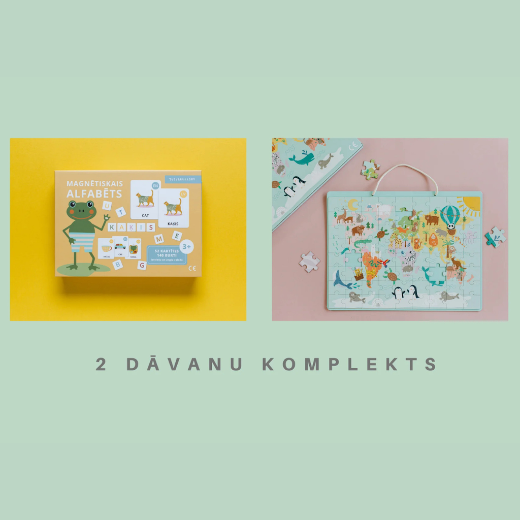 2 dāvanu komplekts Alfabēts + Pasaules karte, Gift Set, Tu Tu Family